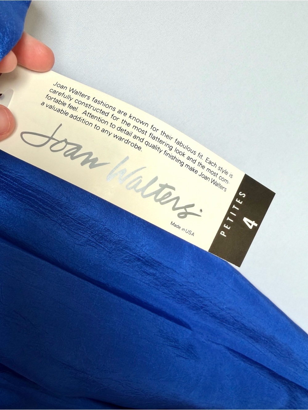 VTG 80s Joan Walters Parachute Jumpsuit Size 4 Petite Cobalt Blue Western NOS - Picture 4 of 16
